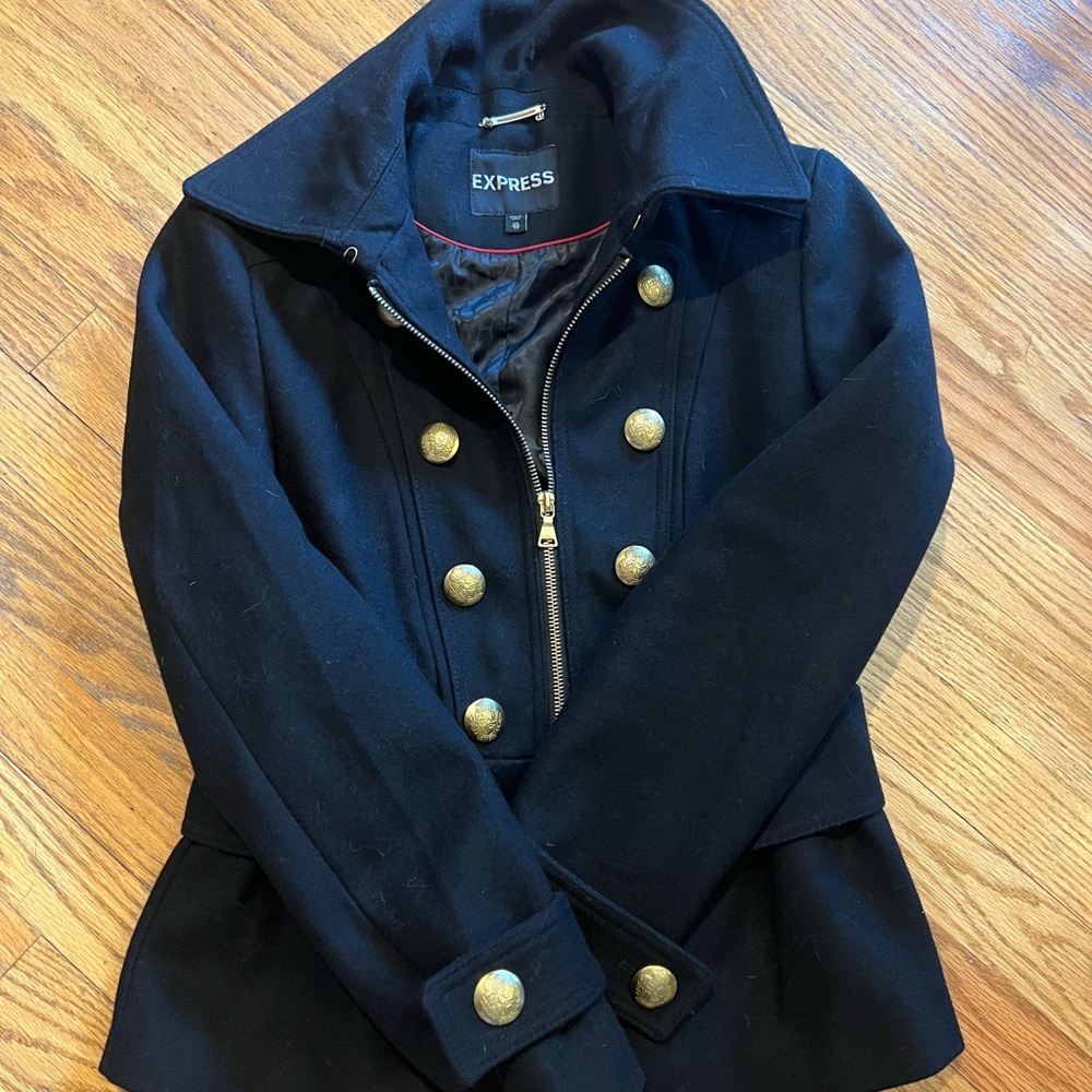 Express military style wool blend jacket
